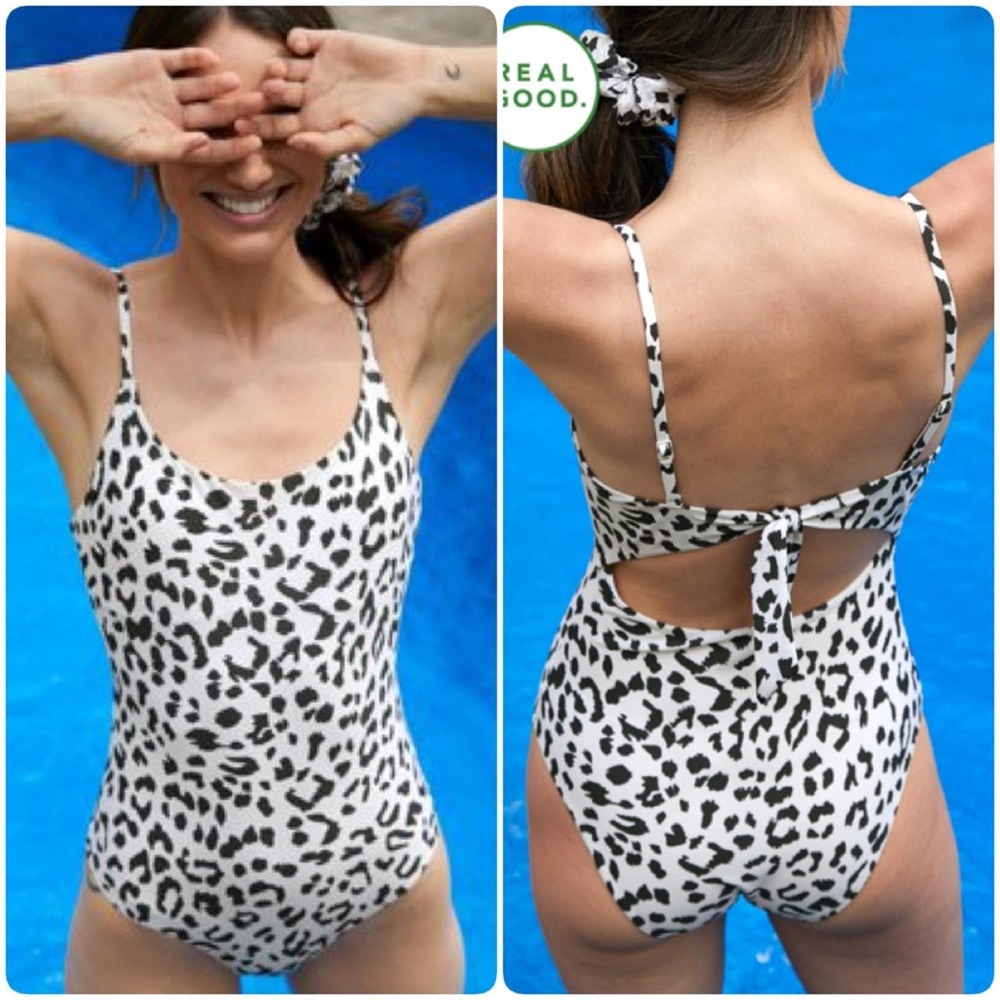 Aerie Tie-Back Leopard Print One-Piece Swimsuit - Small